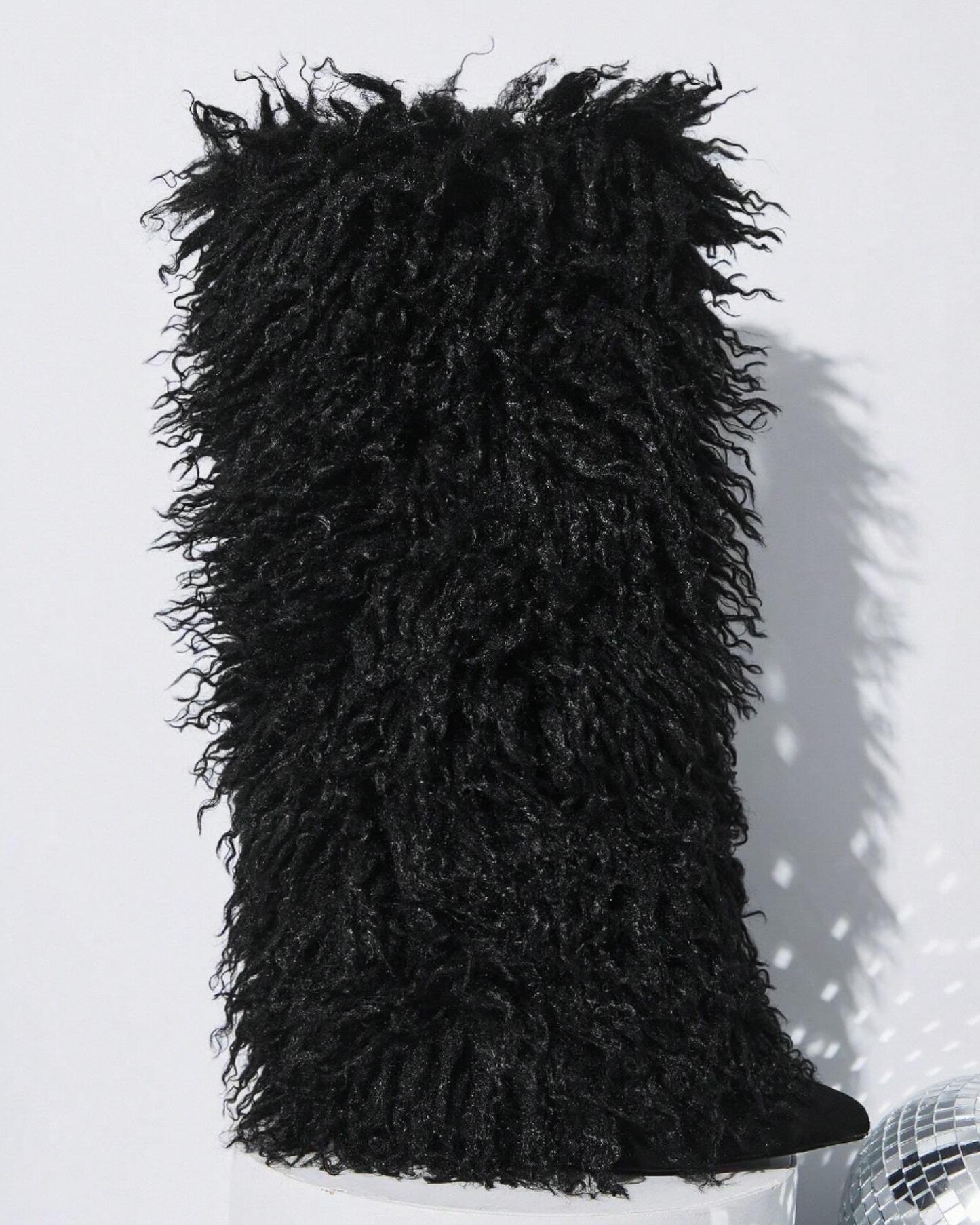 Kai Feather Knee High Boots In Black