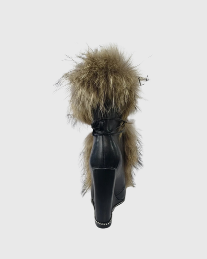Kaia Faux Fur Wedge Ankle Boots
