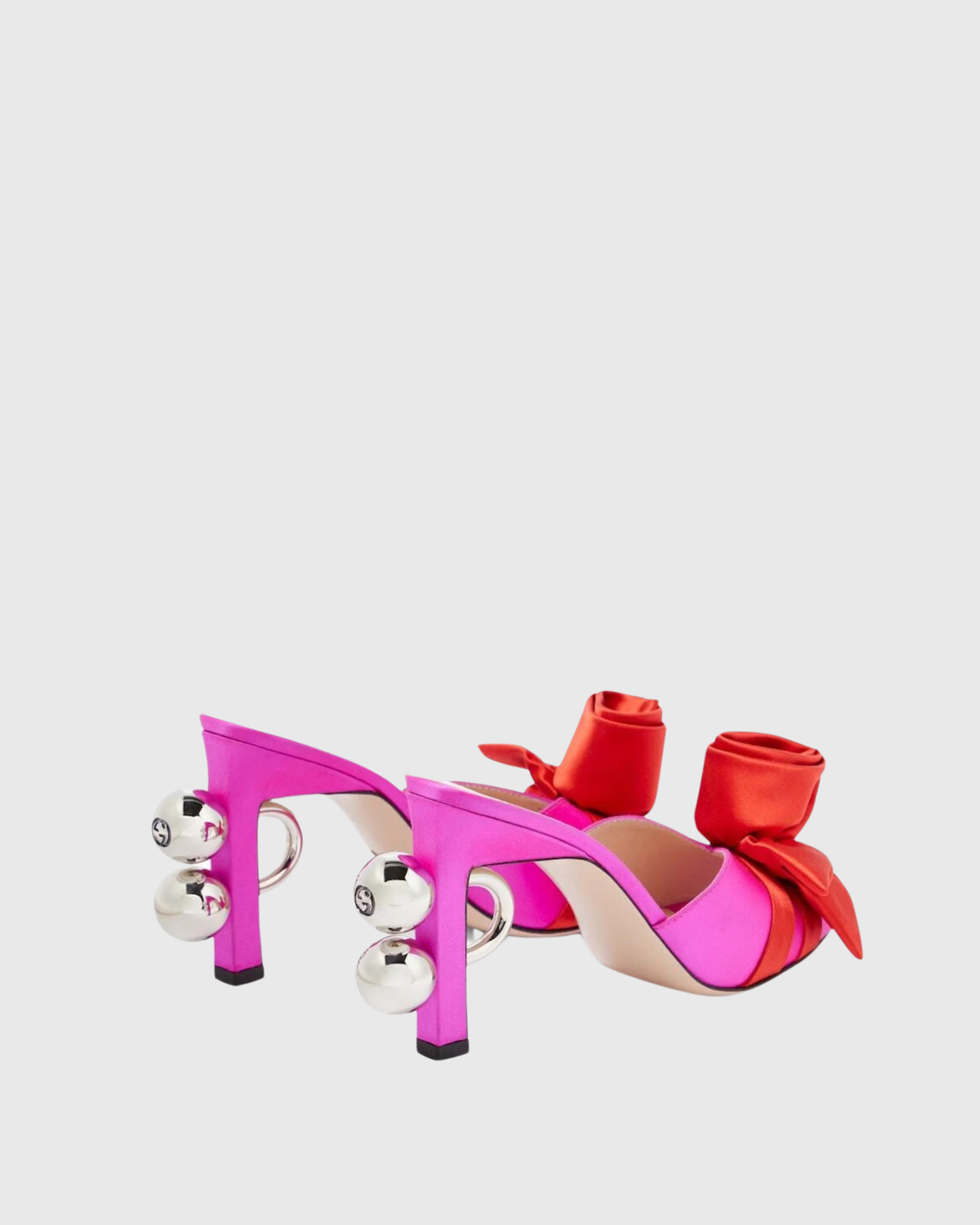 Keily Satin Flower Mules In Pink