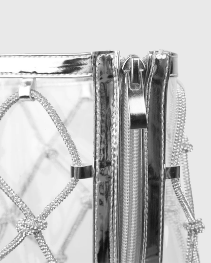 Keira Sparkle Woven Fringe Pvc Knee High Boots