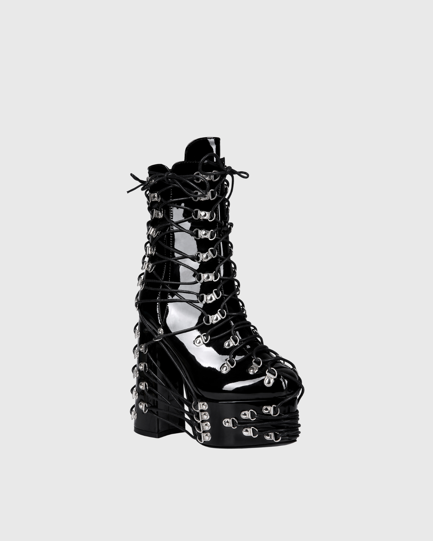 Kerrie Buckle Lace Up Platform Mid Calf Boots