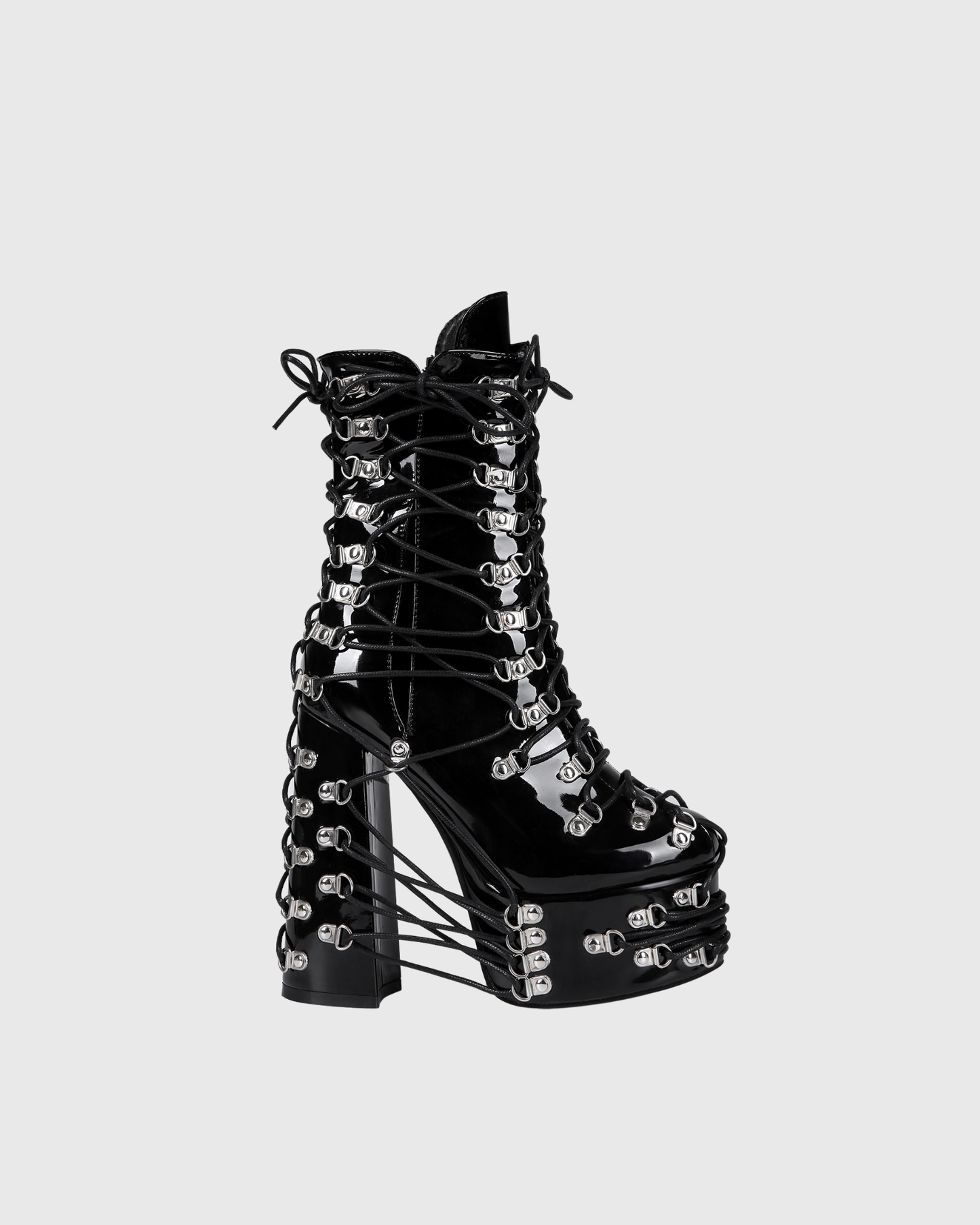 Kerrie Buckle Lace Up Platform Mid Calf Boots