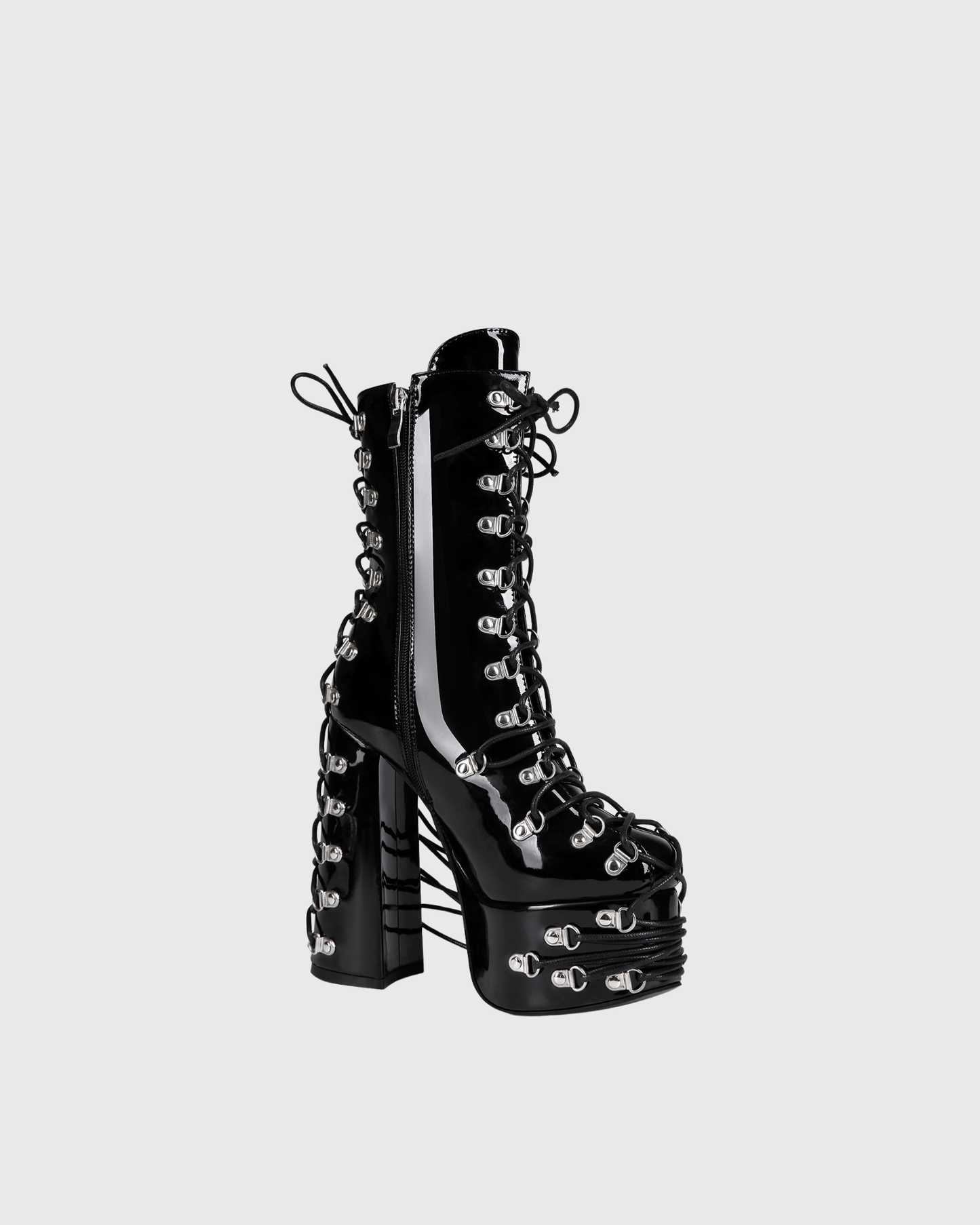 Kerrie Buckle Lace Up Platform Mid Calf Boots