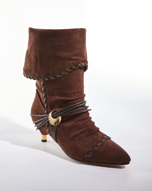 Khloe Fold Cowboy Boot In Brown