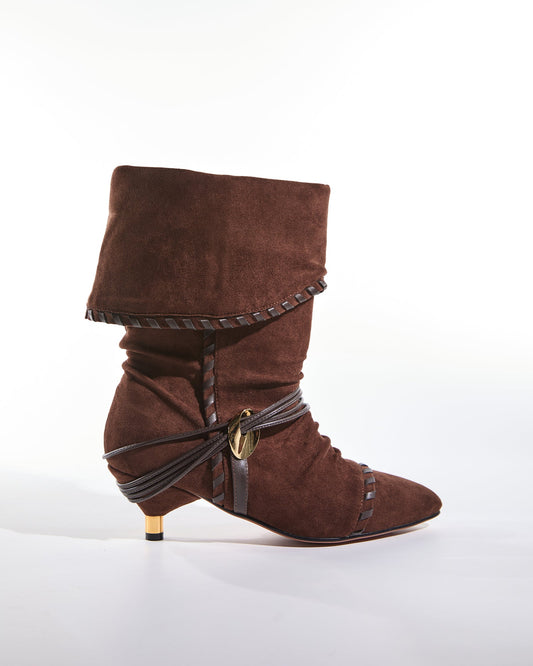 Khloe Fold Cowboy Boot In Brown