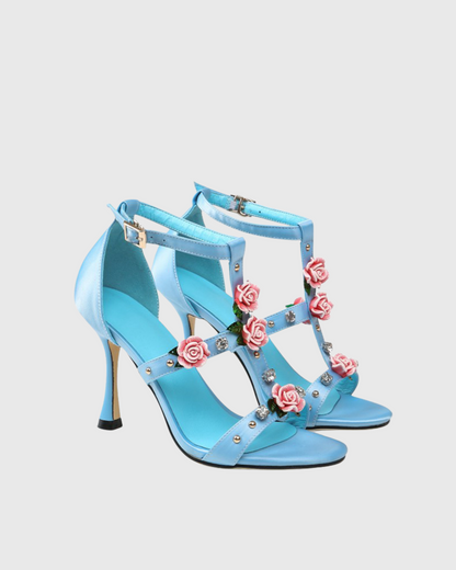 Kierra  Rose Strap Sandals In Blue