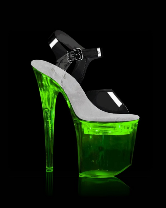 Kori LED Platform Strap Sandals In Green