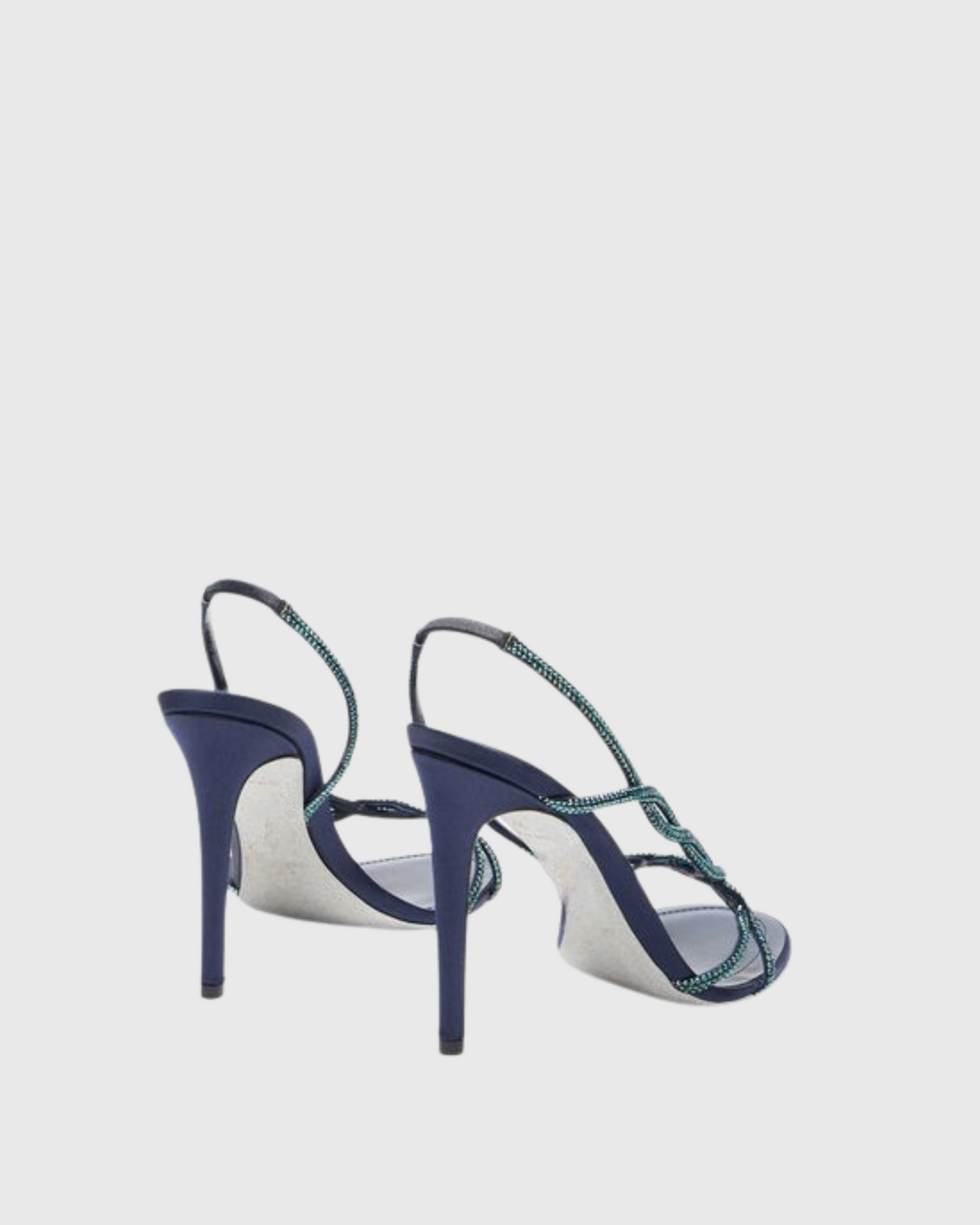 Lana Rhinestone Woven Sandals In Navy