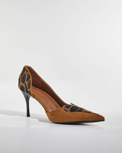 Laura Leopard Print Heart Toe Pumps