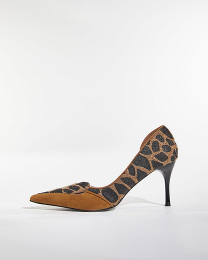 Laura Leopard Print Heart Toe Pumps