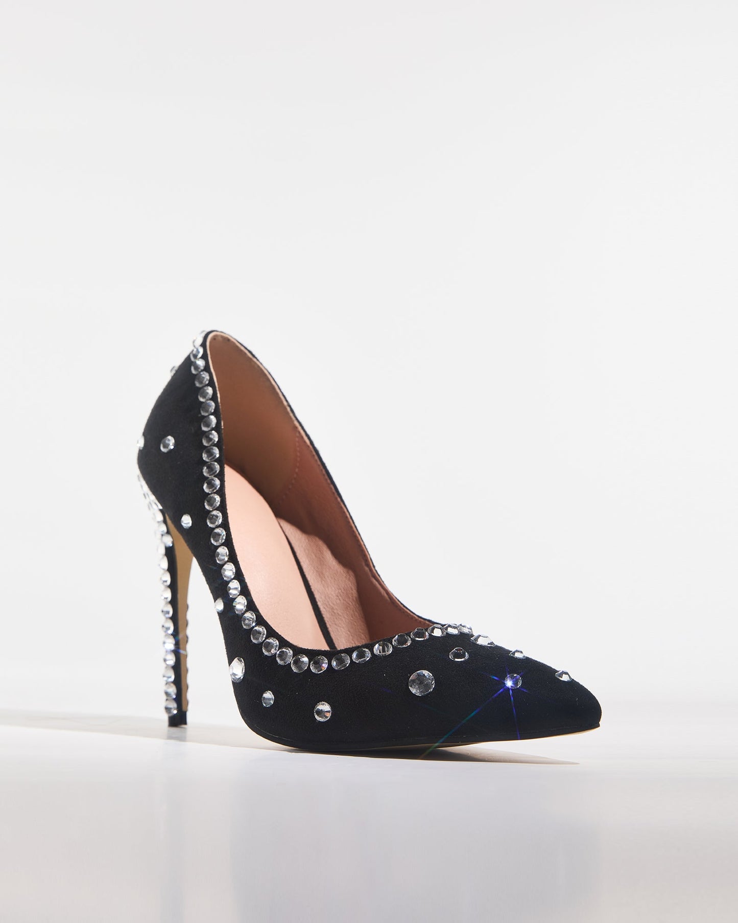 Leilani Rhinestone Suede Pumps