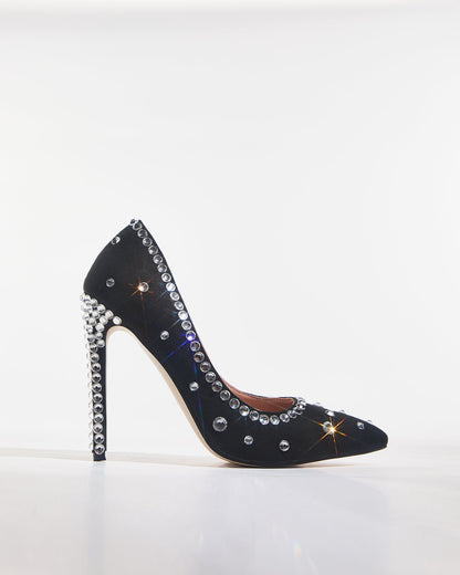 Leilani Rhinestone Suede Pumps
