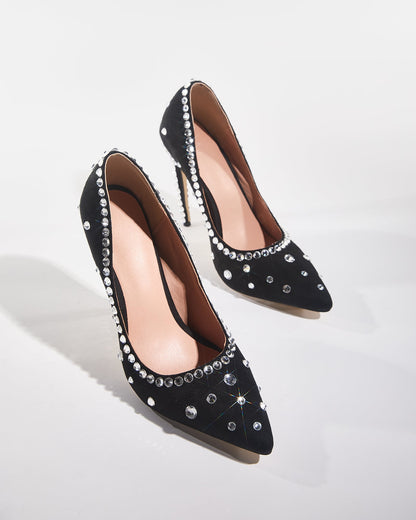Leilani Rhinestone Suede Pumps