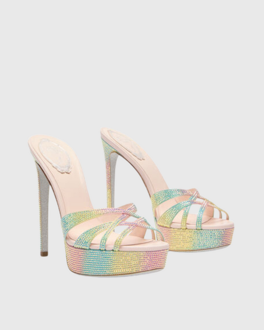 Lennon Ombre Rhinestone Platform Slippers