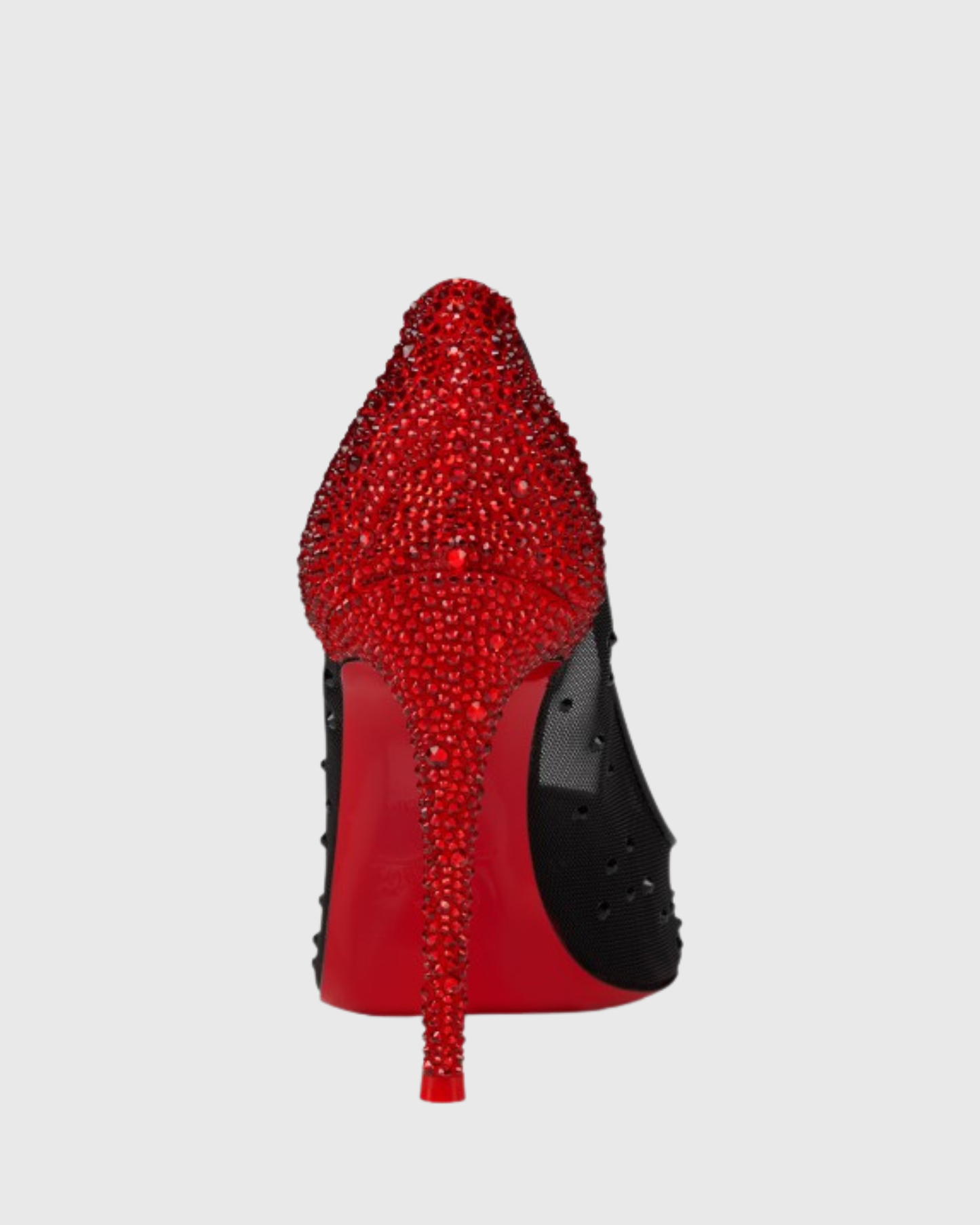 Leone Rhinestone Splicing Mesh Pumps In Red & Black