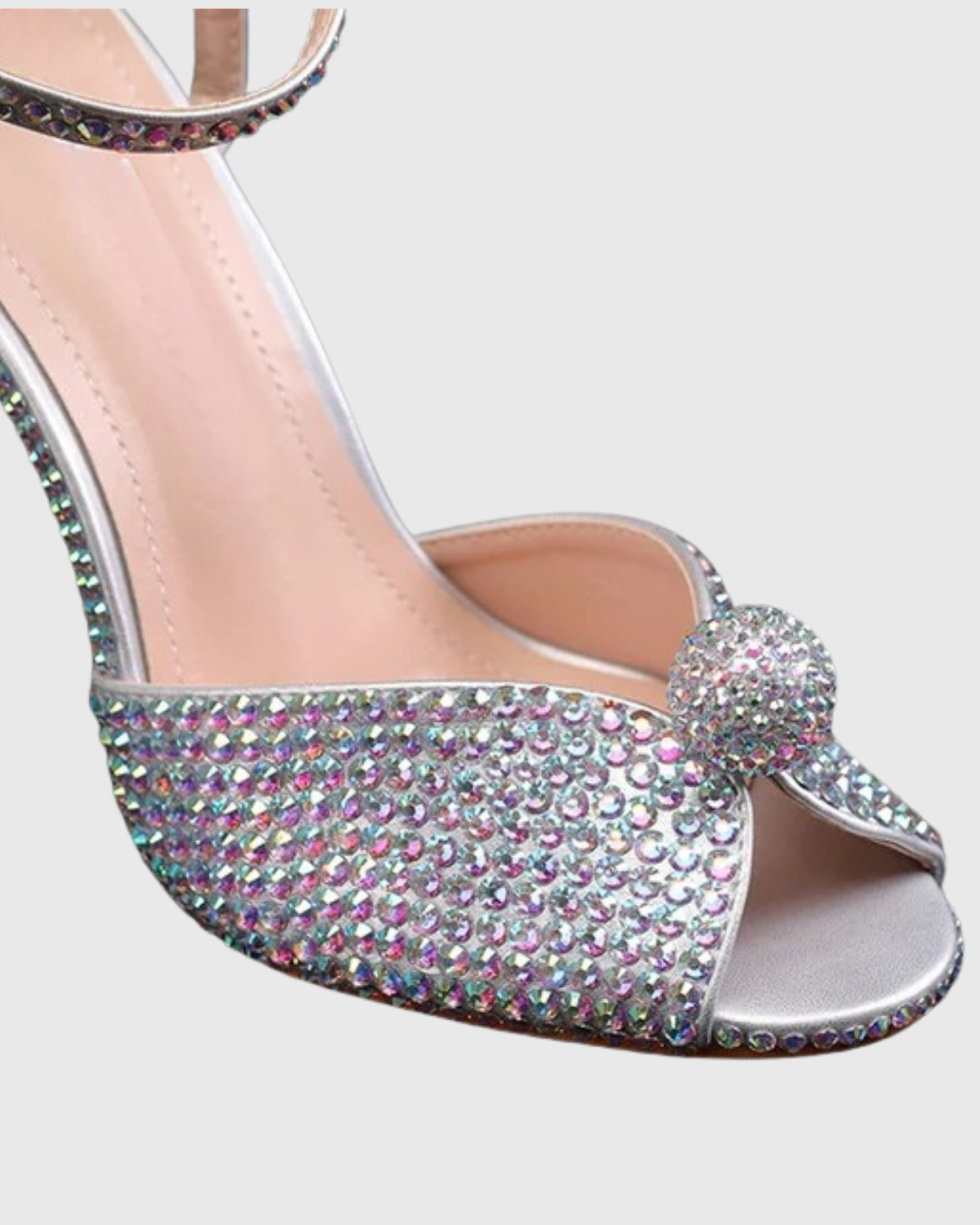 Liaviana Rhinestone Strap Sandals In Aurora Borealis