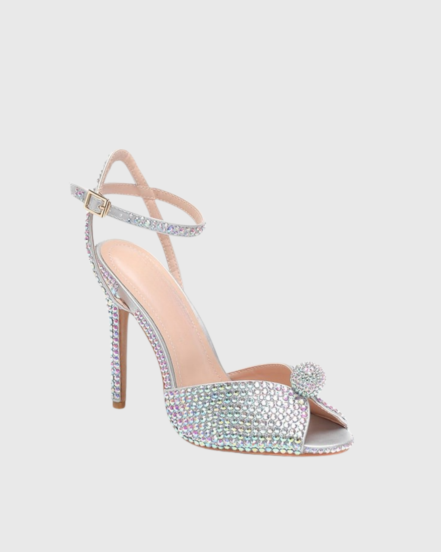 Liaviana Rhinestone Strap Sandals In Aurora Borealis