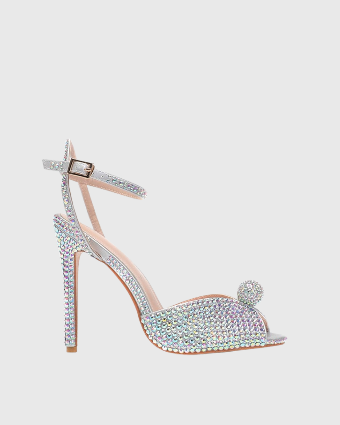 Liaviana Rhinestone Strap Sandals In Aurora Borealis