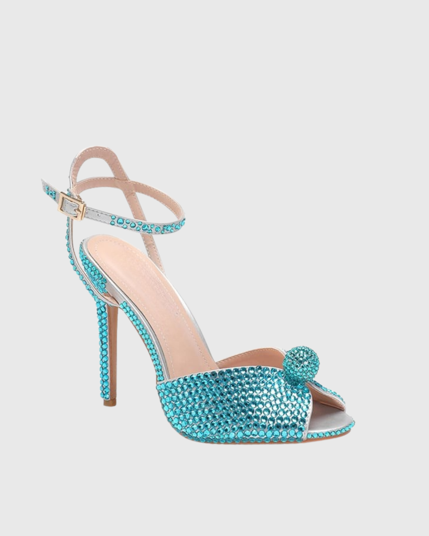 Liaviana Rhinestone Strap Sandals In Lake Blue