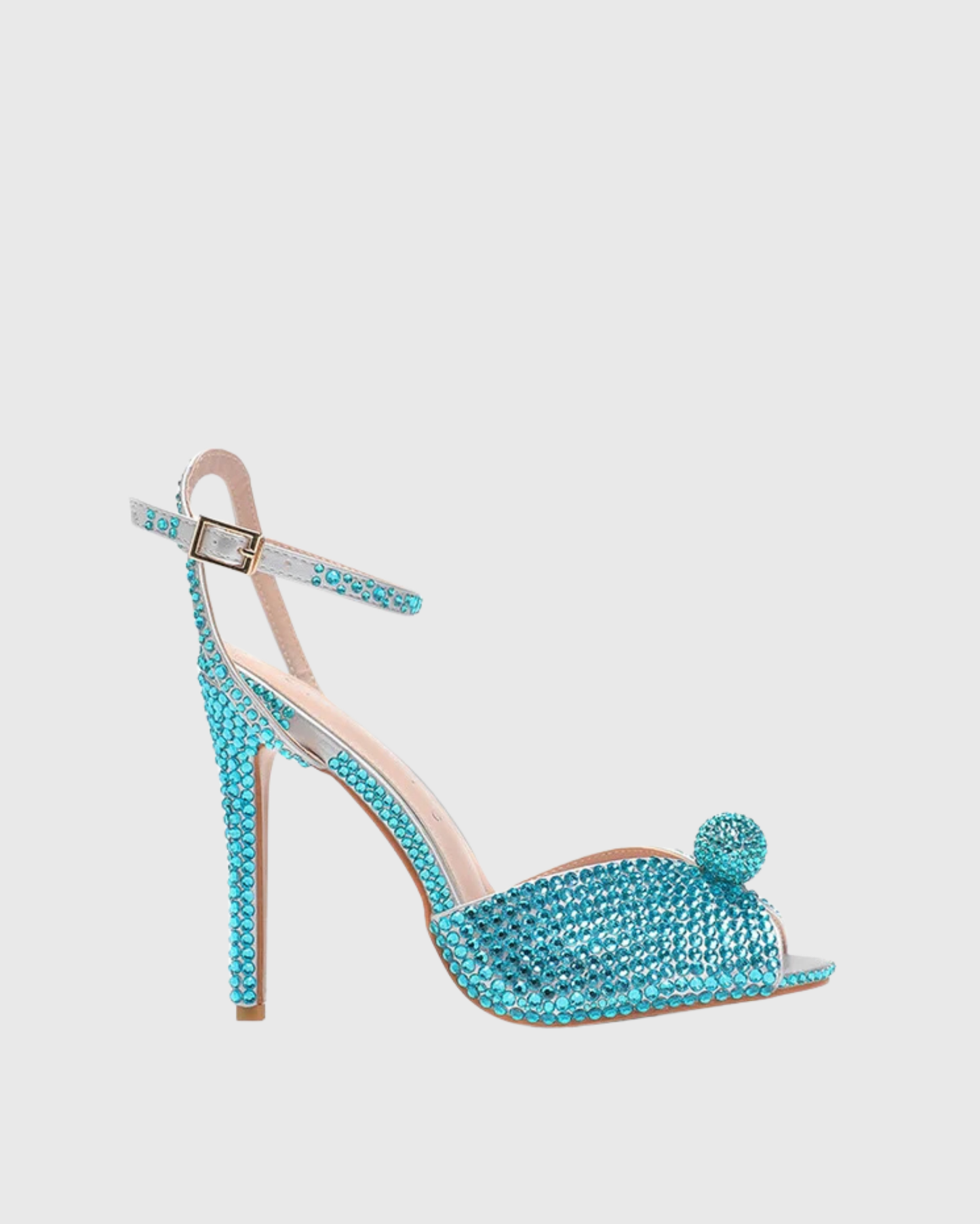 Liaviana Rhinestone Strap Sandals In Lake Blue