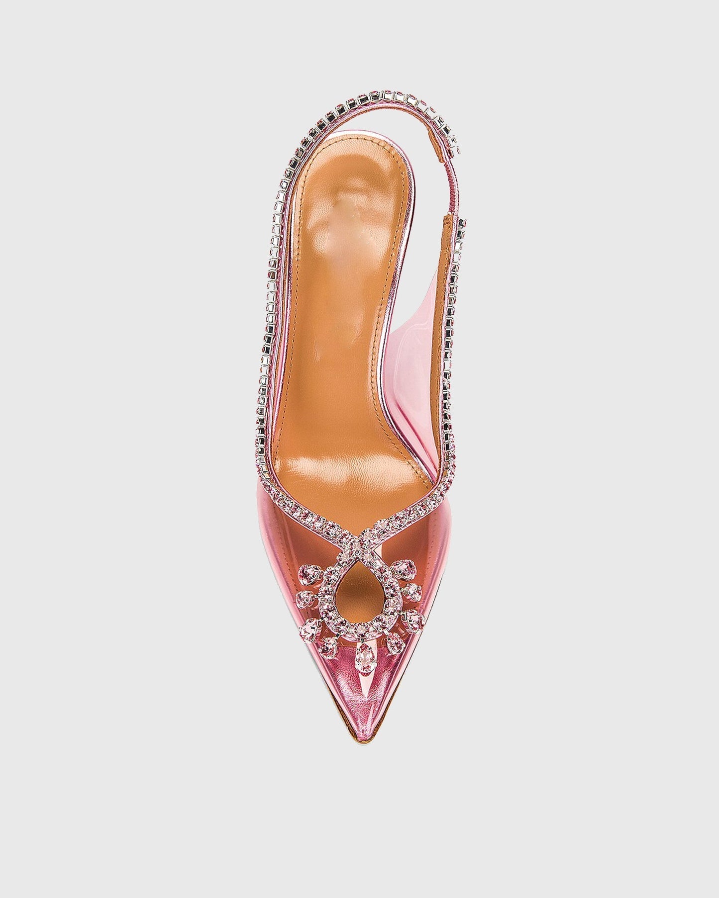 Lido Rhinestone Embellished PVC Slingback Pumps In Pink