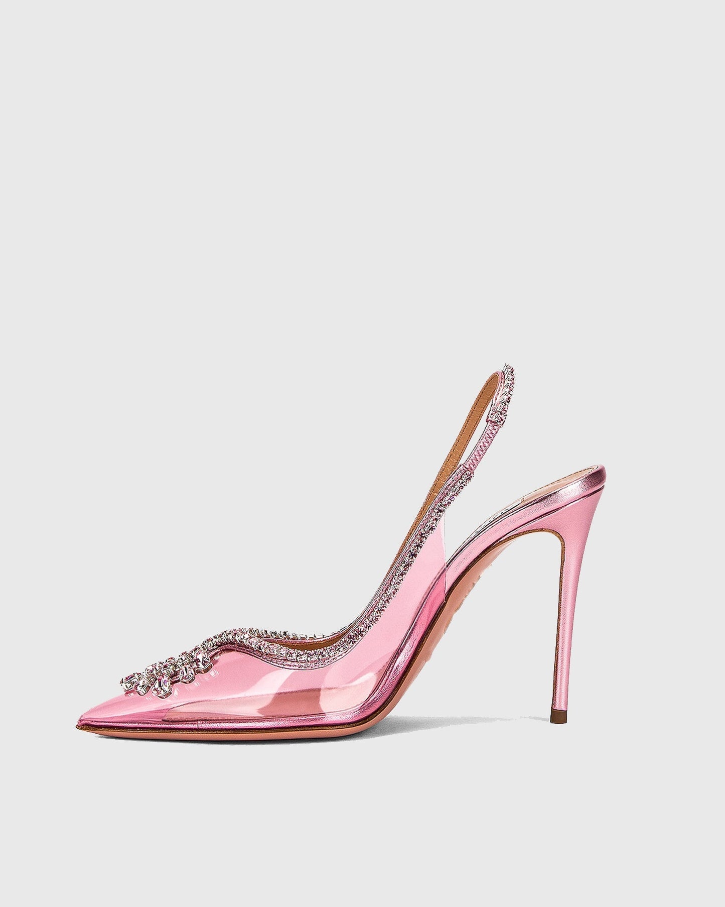 Lido Rhinestone Embellished PVC Slingback Pumps In Pink