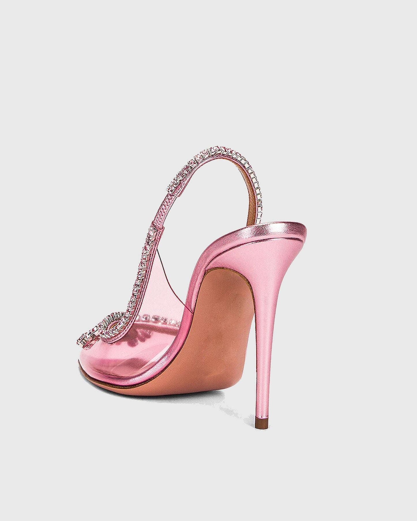 Lido Rhinestone Embellished PVC Slingback Pumps In Pink