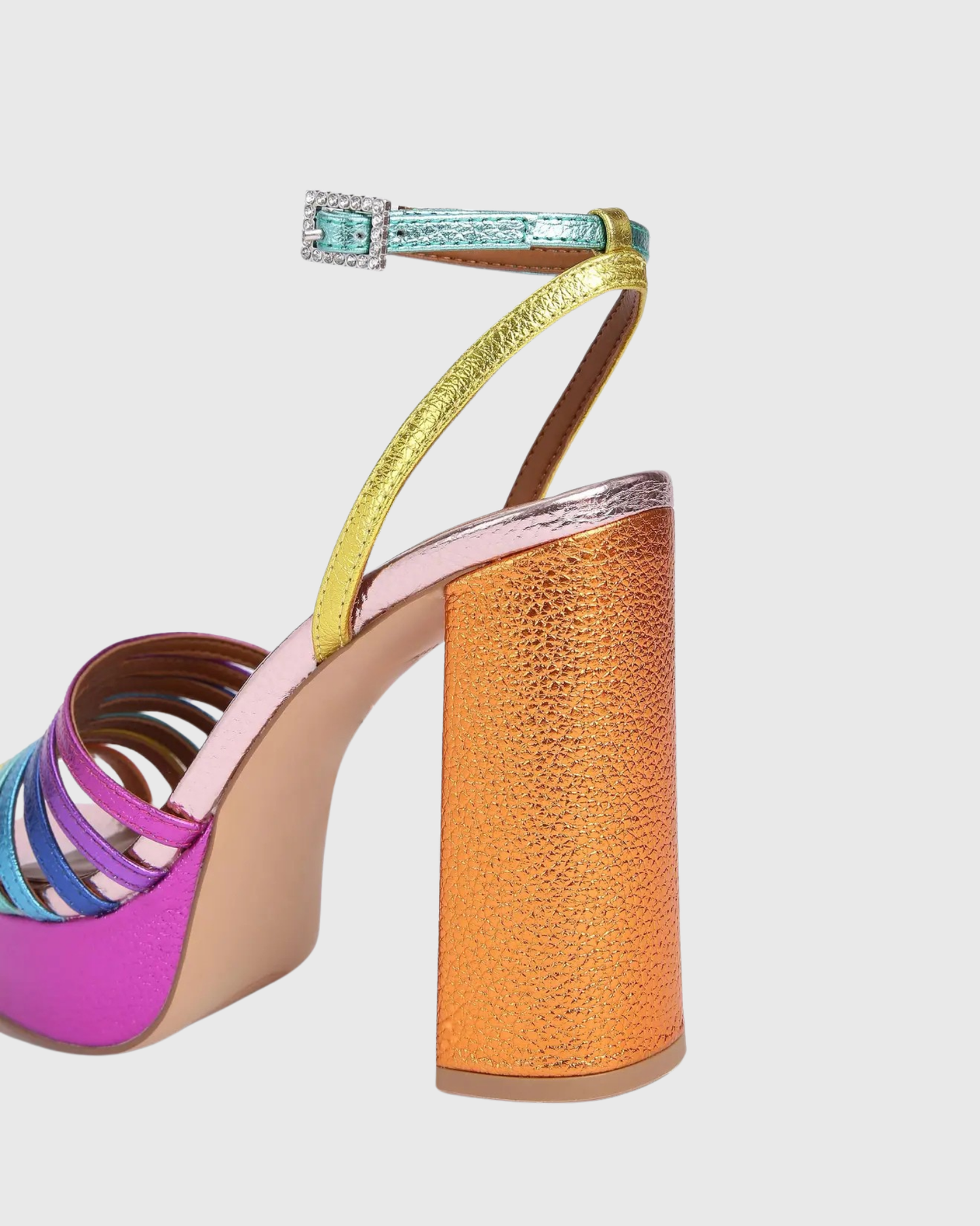 Lilly Rainbow Platform Sandals In  Hot Pink