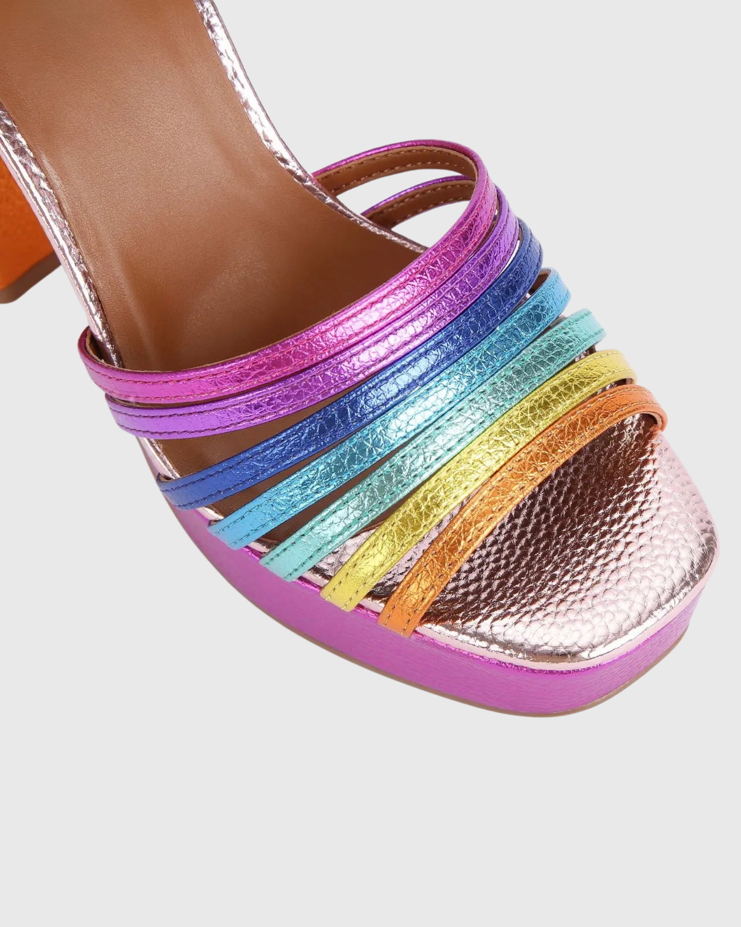 Lilly Rainbow Platform Sandals In  Hot Pink