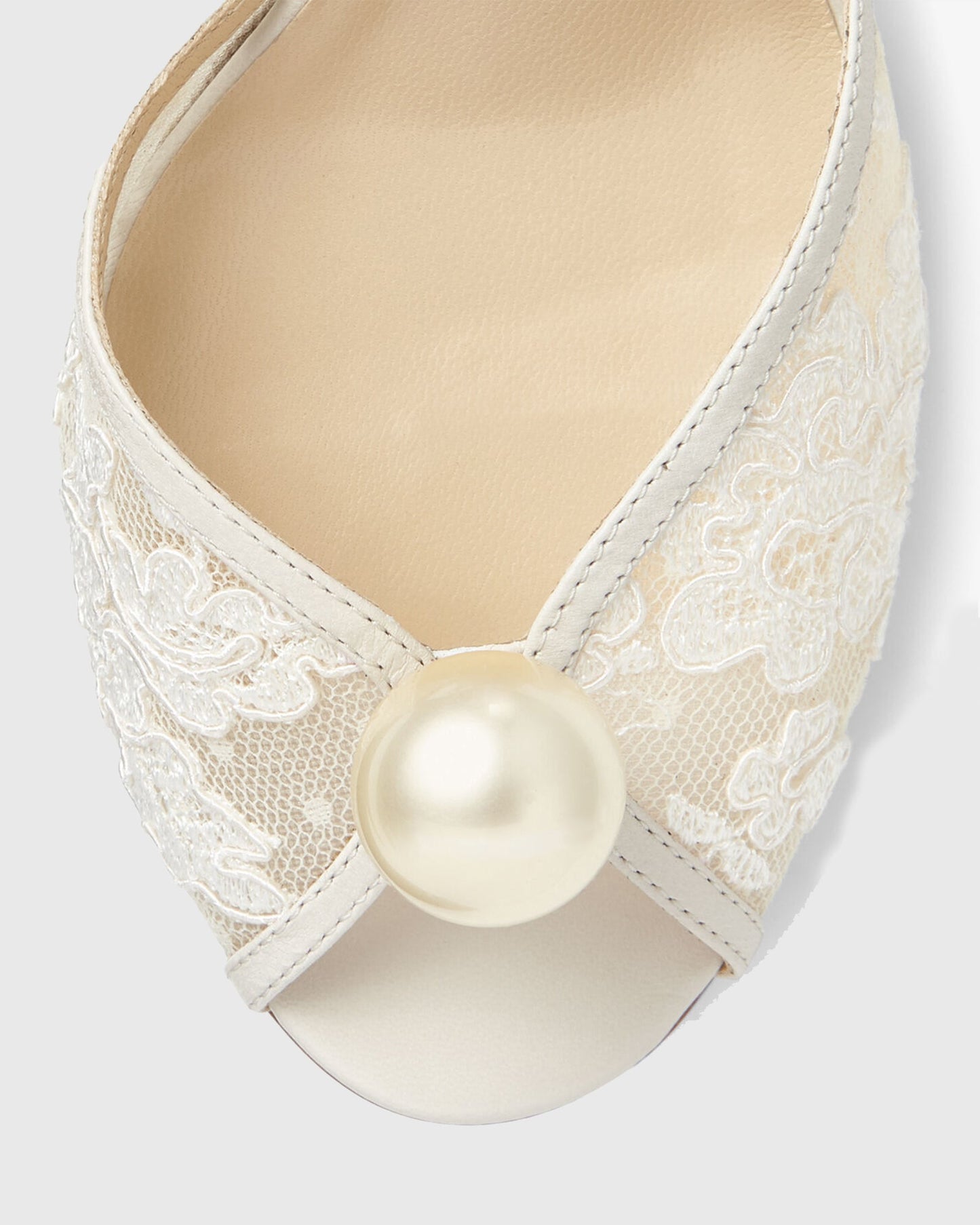 Liviana Pearl Lace Sandals In White