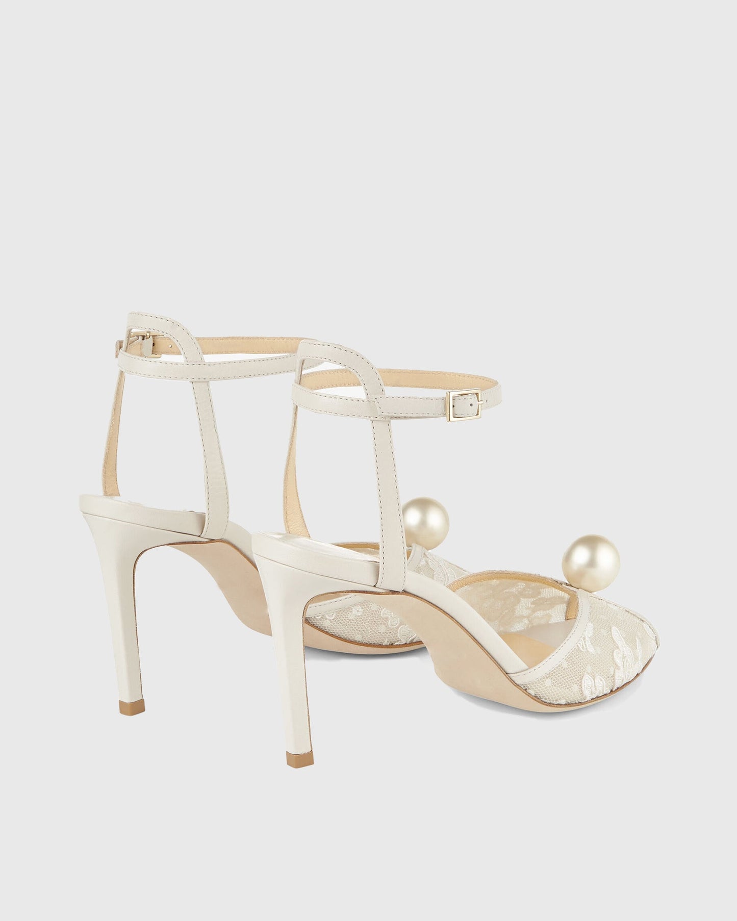 Liviana Pearl Lace Sandals In White