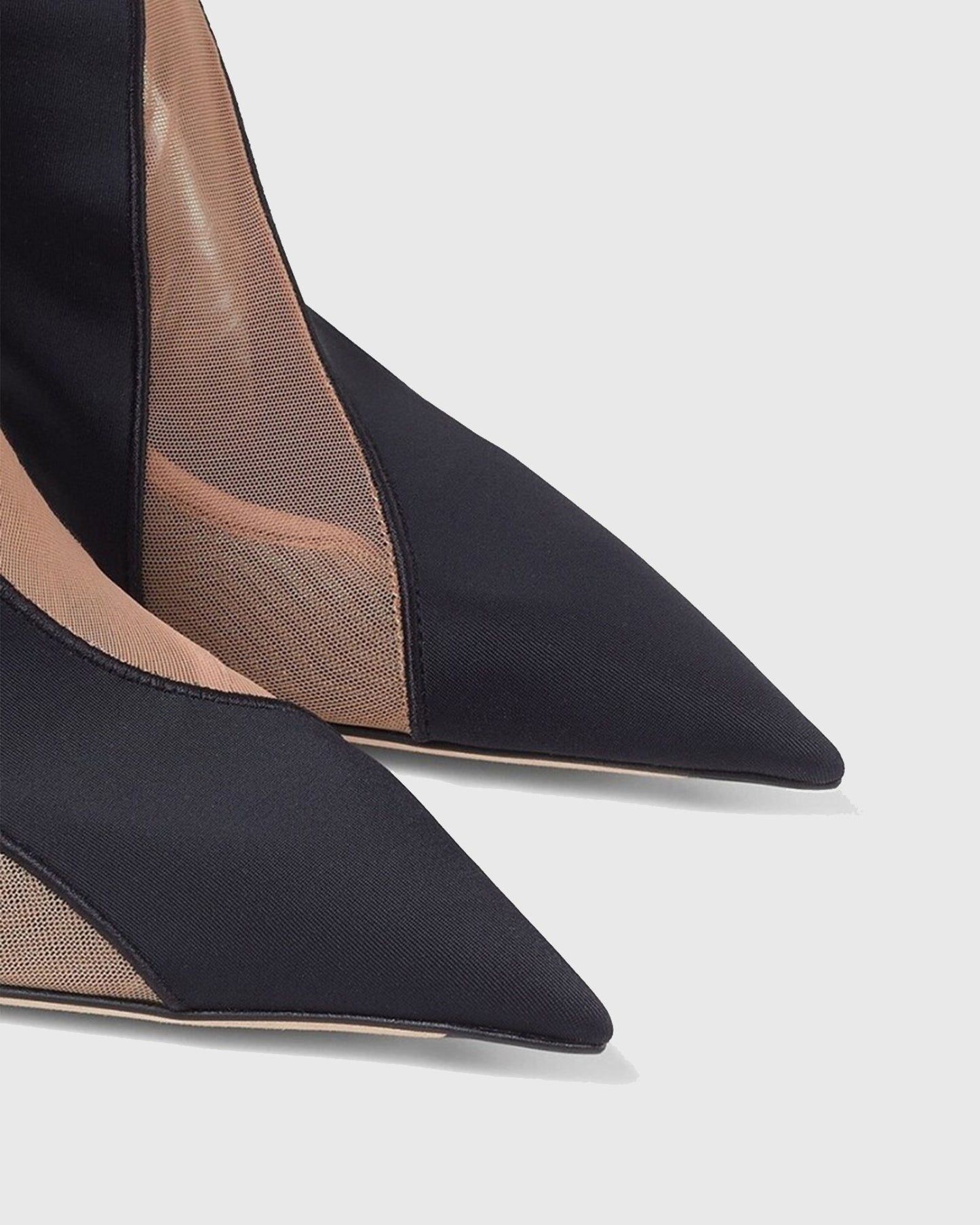 Lorenza Stripe Mesh Mid Calf Boots In Black