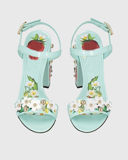 Loreto Strawberry Orchard Sandals In Green