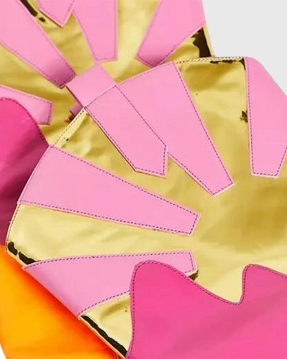 Luana Color Splicing Cowboy Knee High Boots