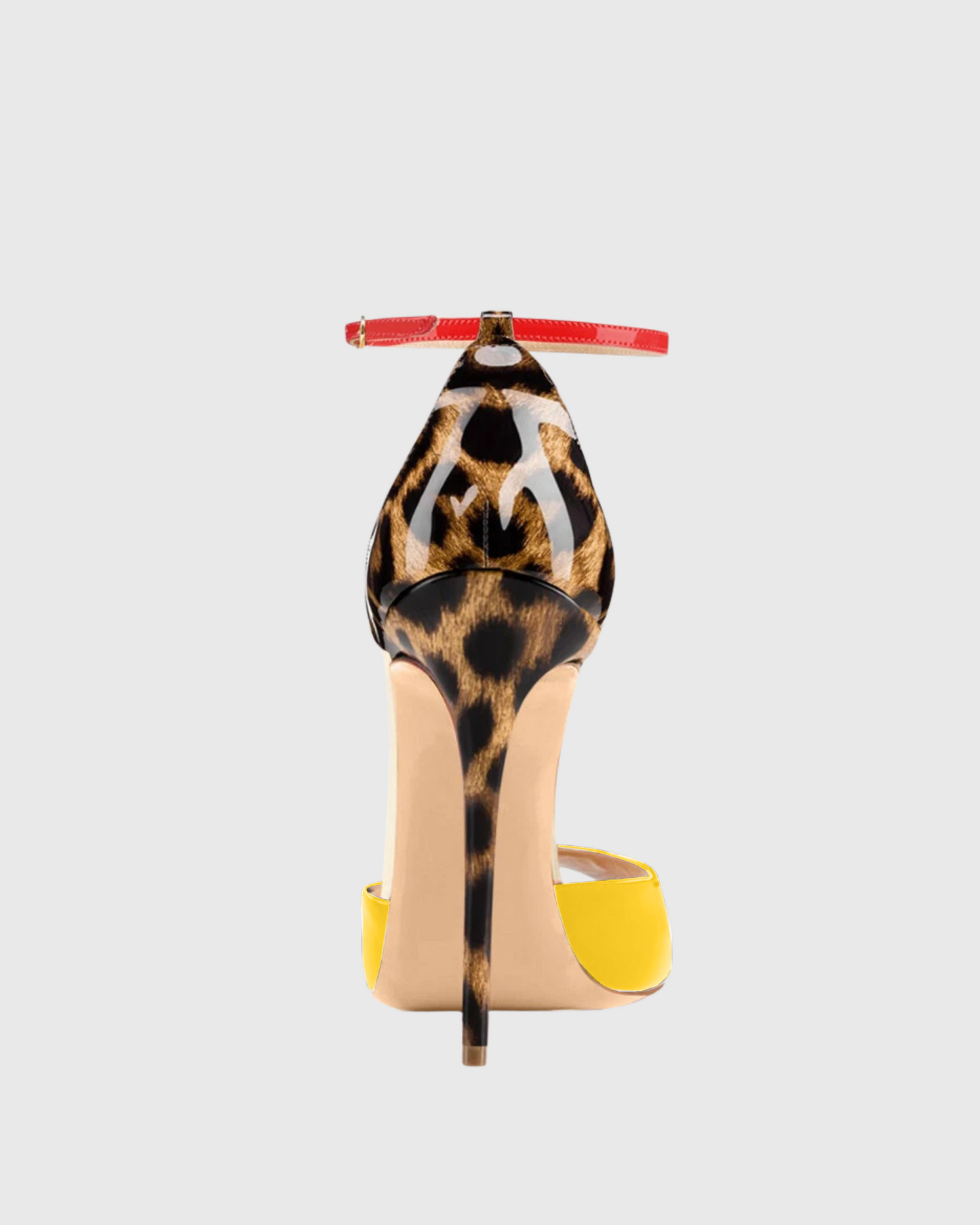 Lucy Leopard Print Splicing Sandals In Yellow