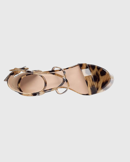Lyla Leopard Print Cross Platform Sandals