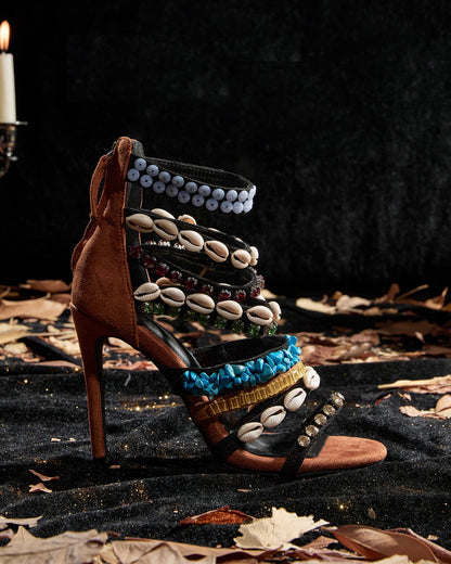 Maci Cowrie Shell Strap Sandals