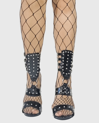 Macy Rivet Metal Ring Strap Sandals