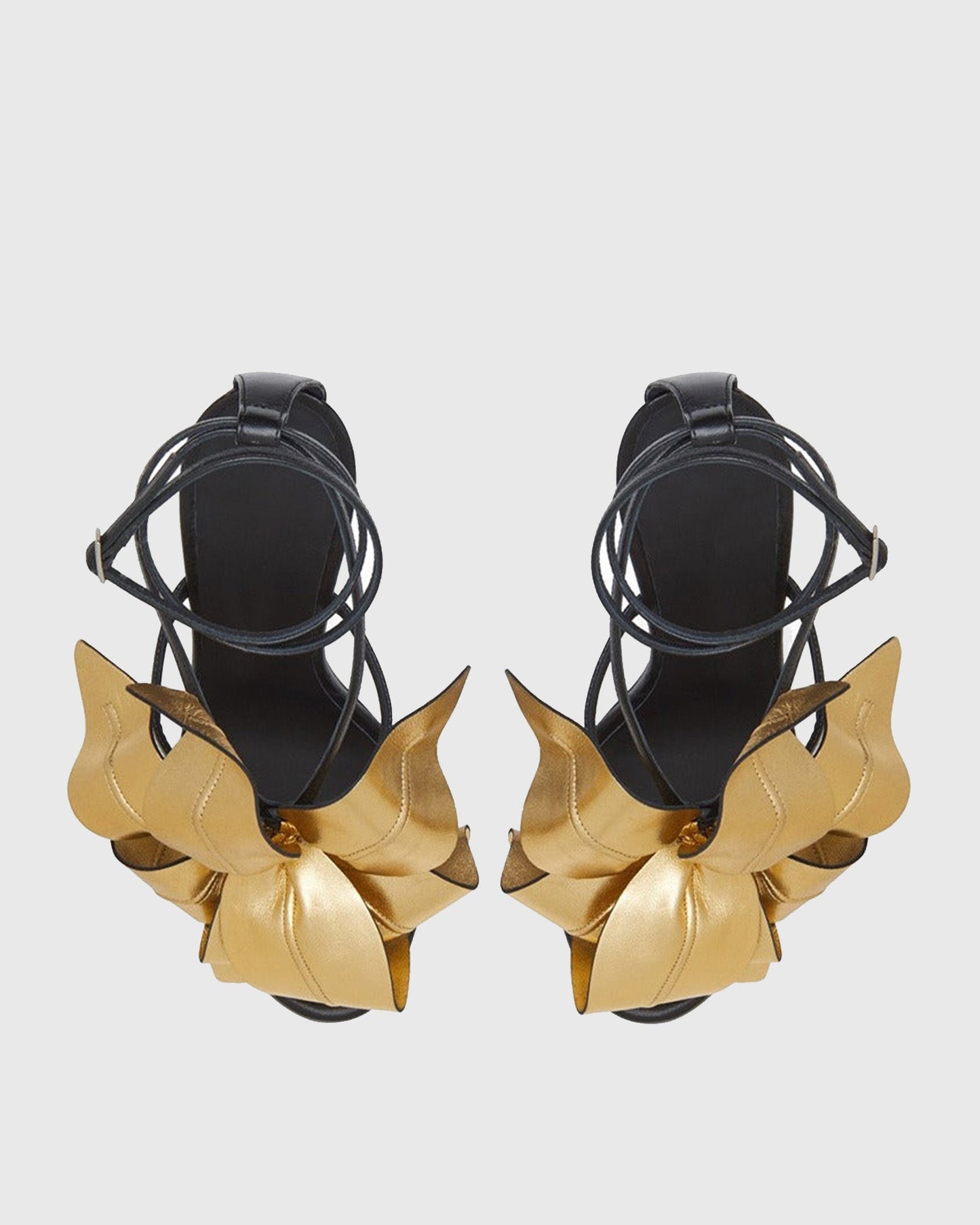 Marcella Flower Embellished Strap Sandals In Black