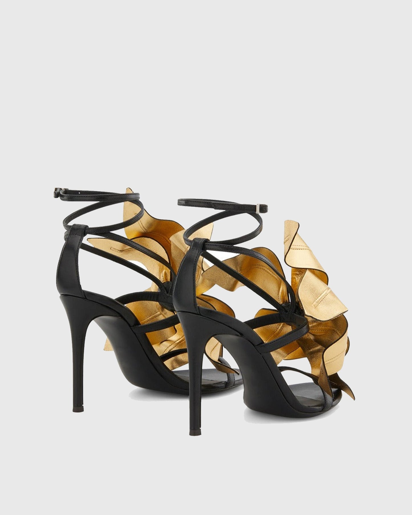 Marcella Flower Embellished Strap Sandals In Black