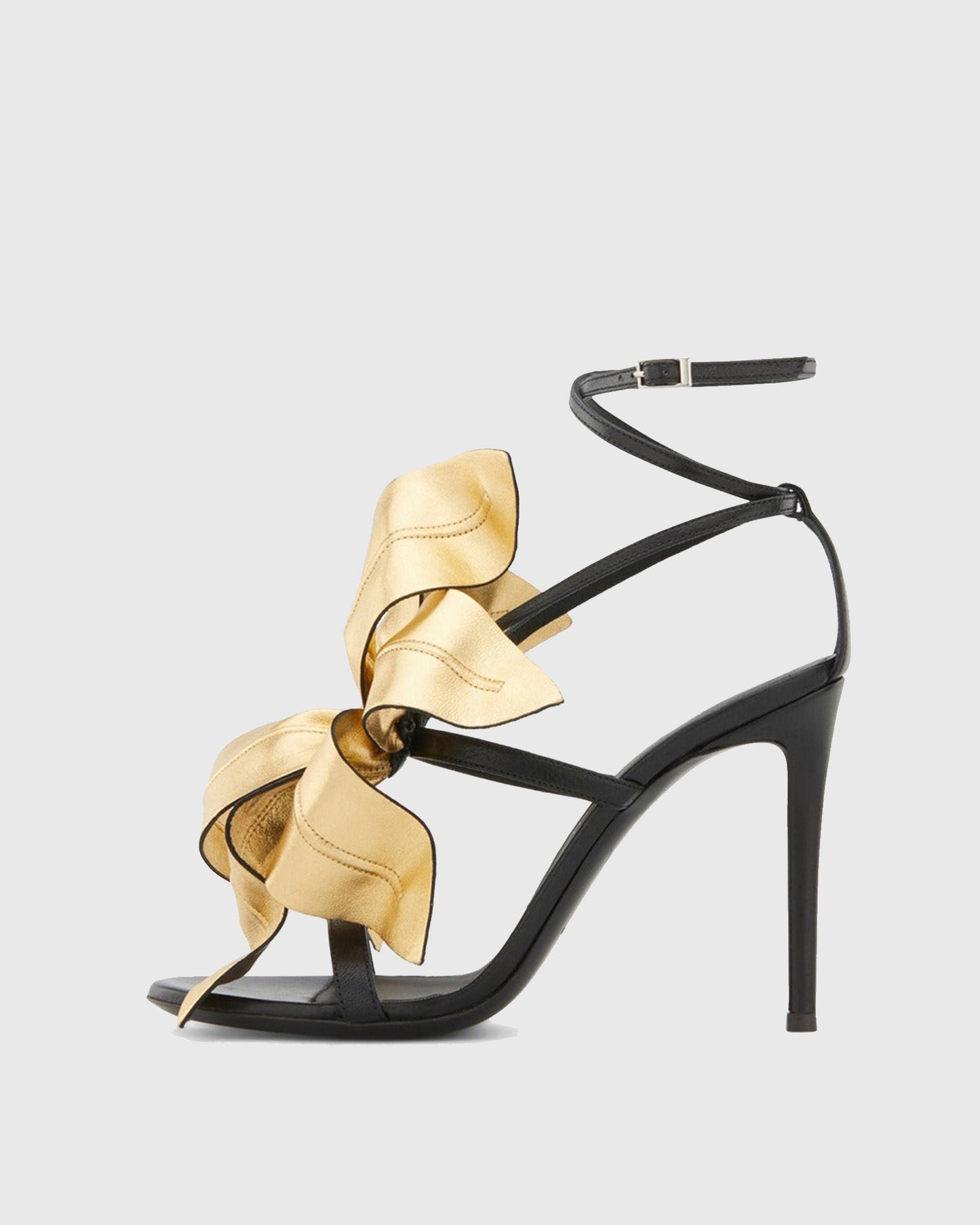 Marcella Flower Embellished Strap Sandals In Black