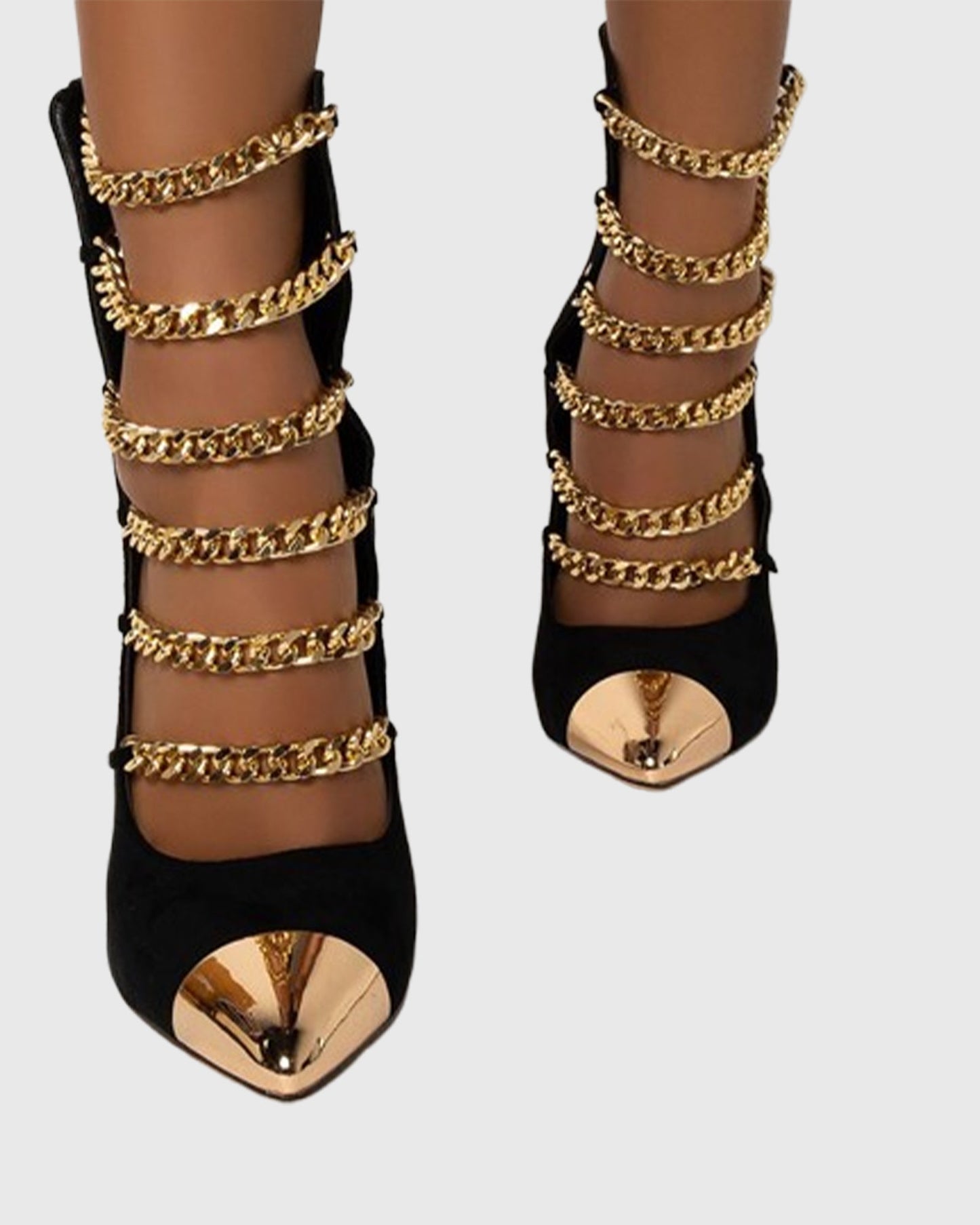 Marietta Chain Metal Toe Ankle Boots