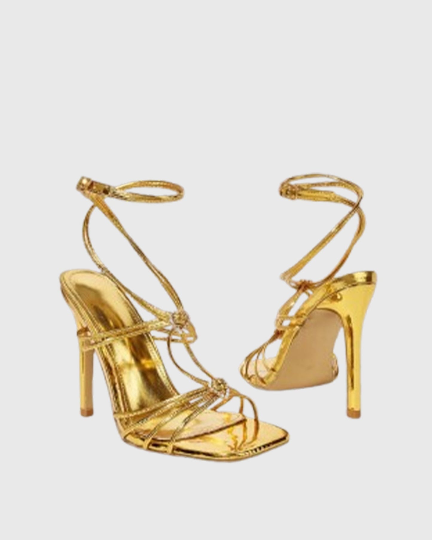 Maura Crystal Heart Lace Up Sandals In Gold
