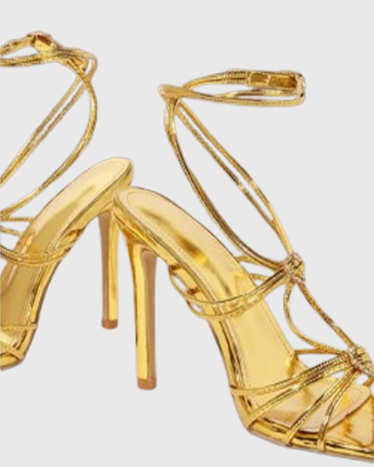 Maura Crystal Heart Lace Up Sandals In Gold