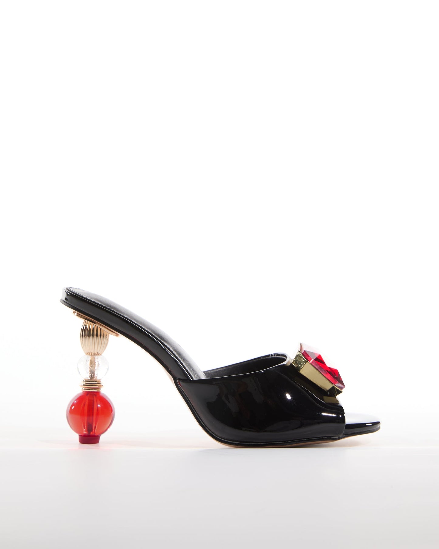 Milan Diamond Beads Heels In Black