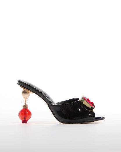 Milan Diamond Beads Heels In Black