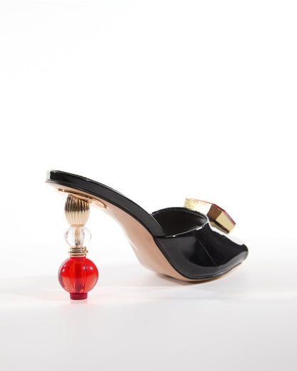 Milan Diamond Beads Heels In Black