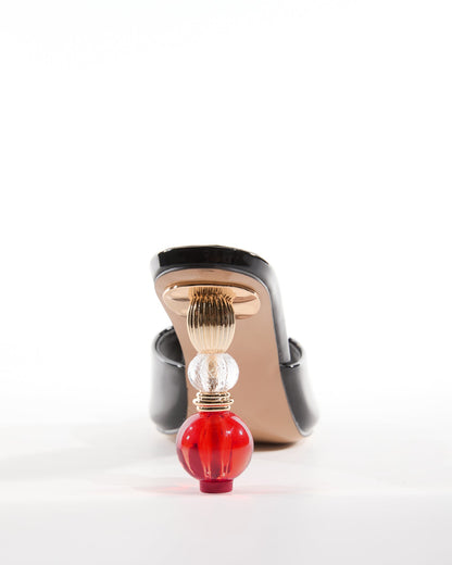 Milan Diamond Beads Heels In Black