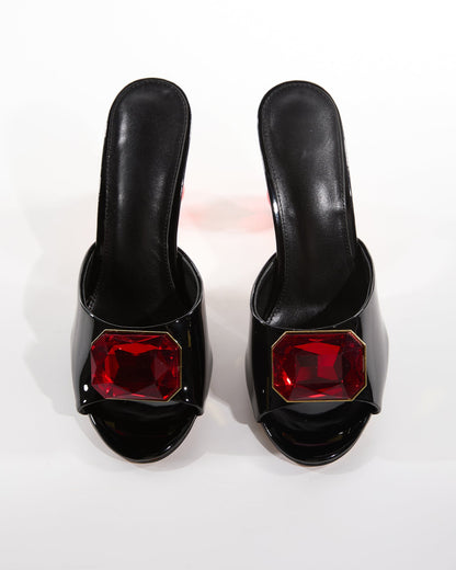 Milan Diamond Beads Heels In Black