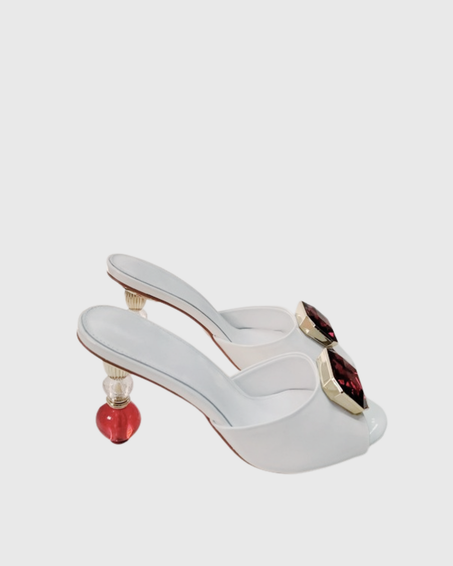 Milan Diamond Beads Heels In White